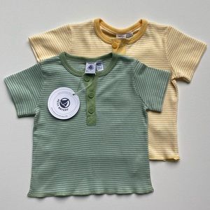 🐣 NWT 2 for 1 Petit Bateau Henley Tee’s